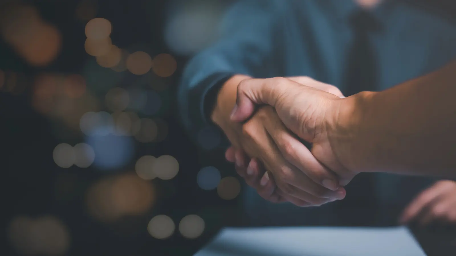 Close up photo of a handshake